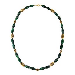 necklace beads green-marbled 60cm