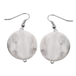 hook earrings marbled beads grey