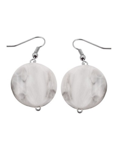 hook earrings marbled beads grey