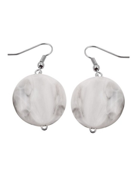hook earrings marbled beads grey