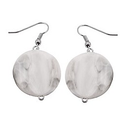 hook earrings marbled beads grey