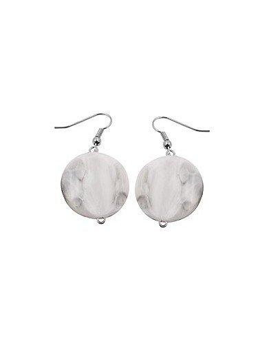 hook earrings marbled beads grey