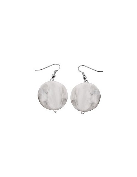 hook earrings marbled beads grey