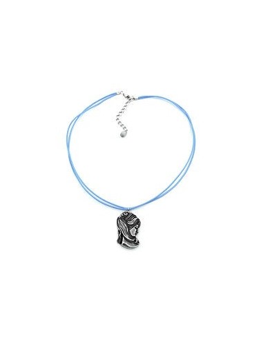 necklace woman's head cord blue