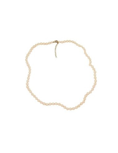 necklace glass beads cream knotted