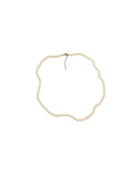necklace glass beads cream knotted