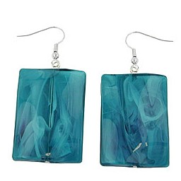 hook earrings pillow bead turquoise