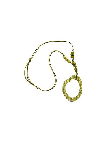 necklace green/olive large ring pendant