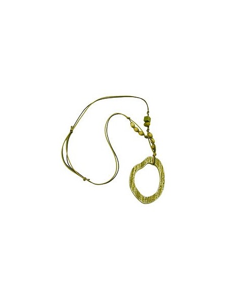 necklace green/olive large ring pendant