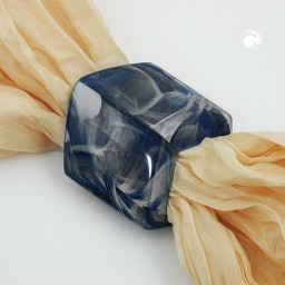 scarf bead slanted blue marbled glossy