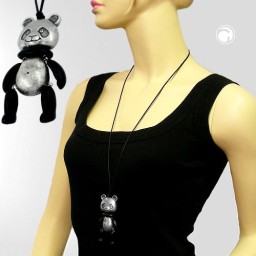 necklace panda vintage silver 90cm