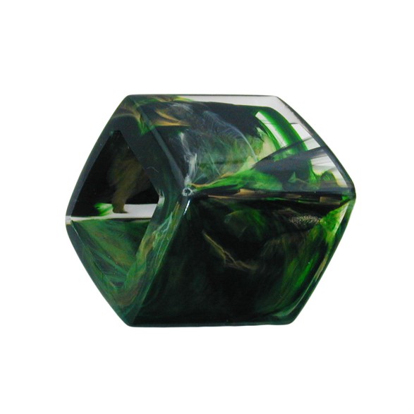 scarf bead slanted green marbled