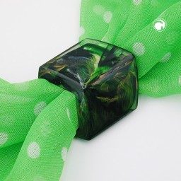 scarf bead slanted green marbled