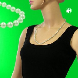 necklace glass beads light green 60cm