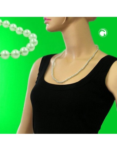 necklace glass beads light green 60cm
