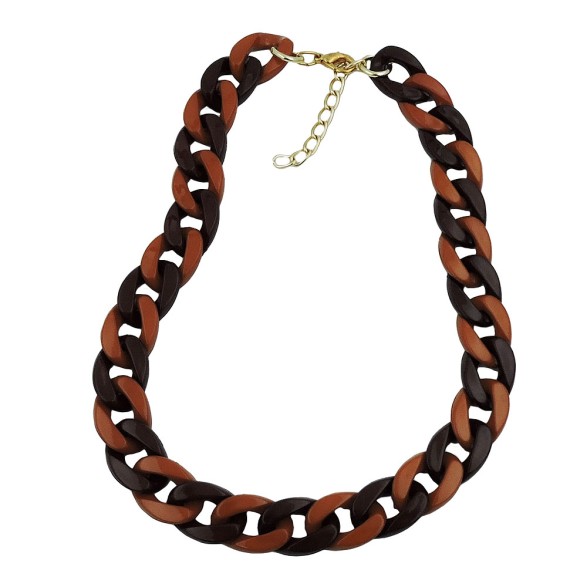 necklace curb chain brown