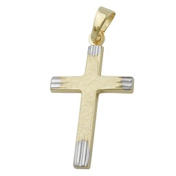 pendant 21x14mm cross bicolor 9k gold