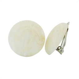 clip-on earring ivory colored matte 22mm