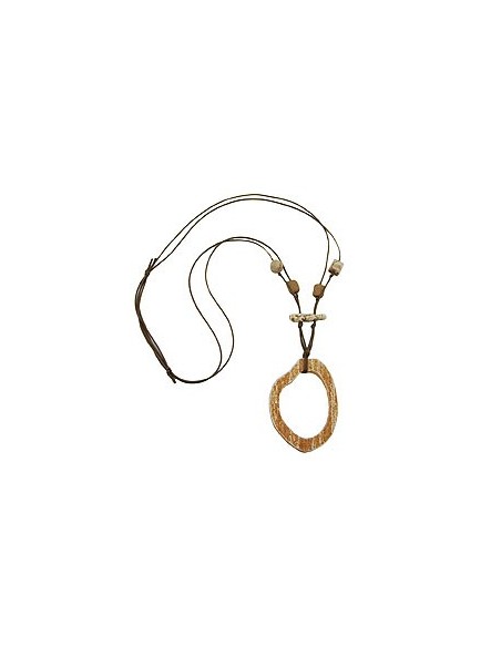 necklace brown/beige large ring pendant
