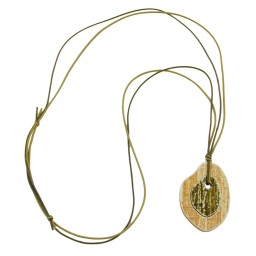 necklace tree stem pendant light brown/ green