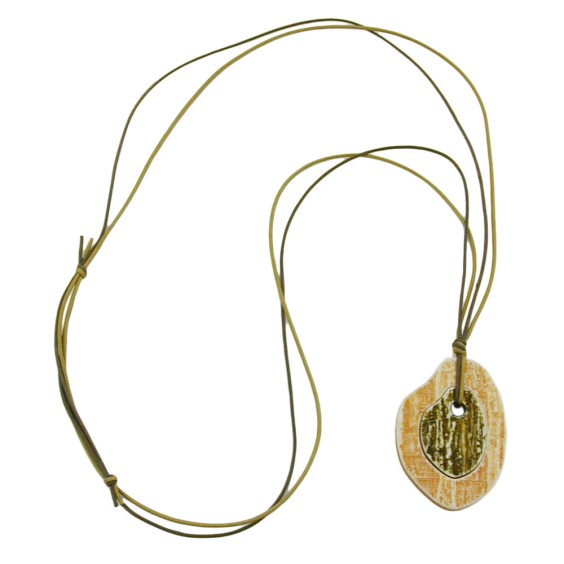 necklace tree stem pendant light brown/ green