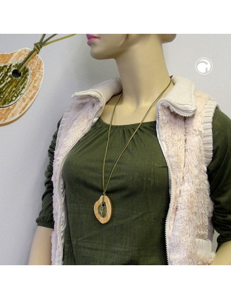 necklace tree stem pendant light brown/ green