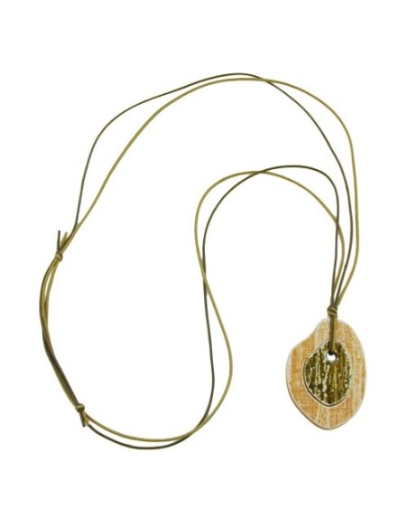 necklace tree stem pendant light brown/ green
