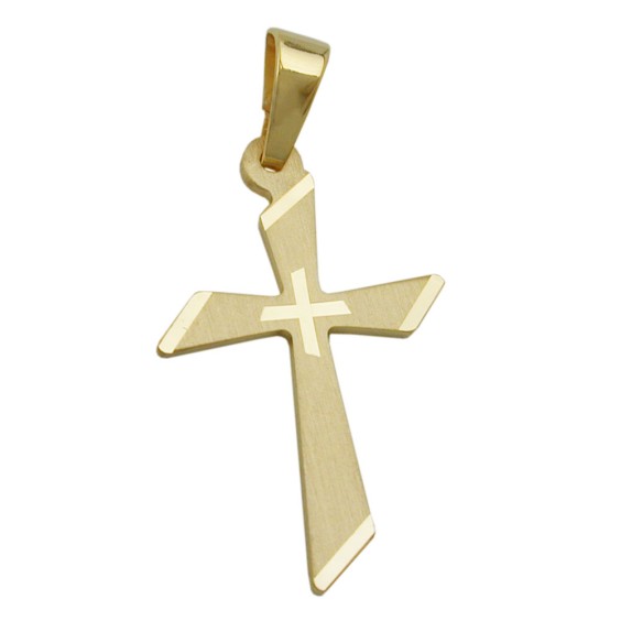 pendant cross 9k gold