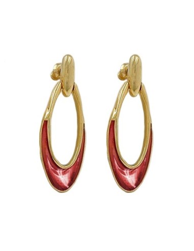 earrings dangling rust red gold coloured