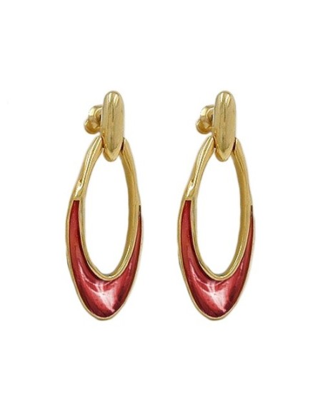 earrings dangling rust red gold coloured