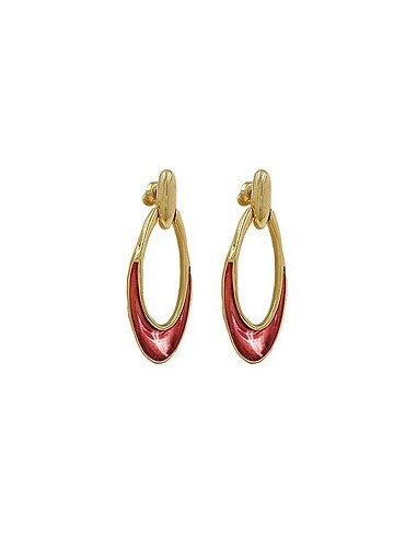 earrings dangling rust red gold coloured