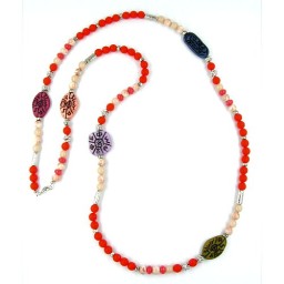 necklace chinese sign multi-colour 105cm