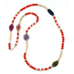 necklace chinese sign multi-colour 105cm