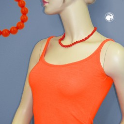 chain beads orange-red 8mm 45cm 45cm