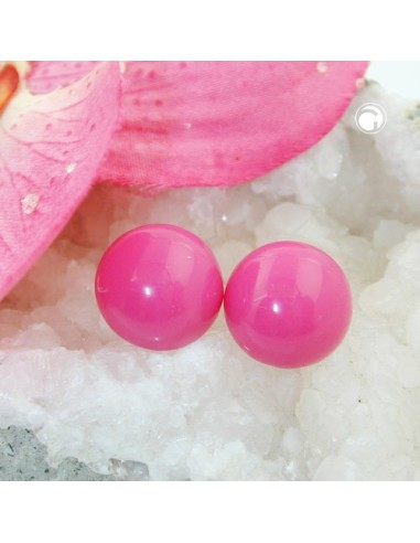 stud earrings pink rose 13mm