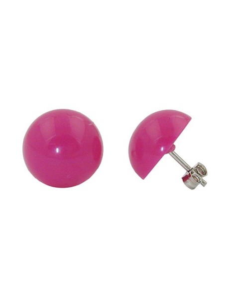 stud earrings pink rose 13mm