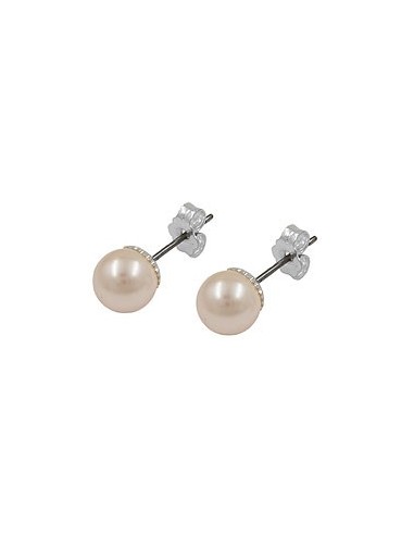stud earrings light pink bead