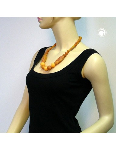 necklace amber-coloured matte 60cm