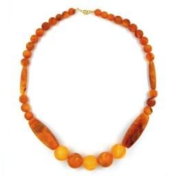 necklace amber-coloured matte 60cm