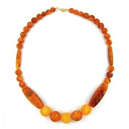 necklace amber-coloured matte 60cm