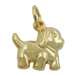 pendant dog matt-shining 9k gold