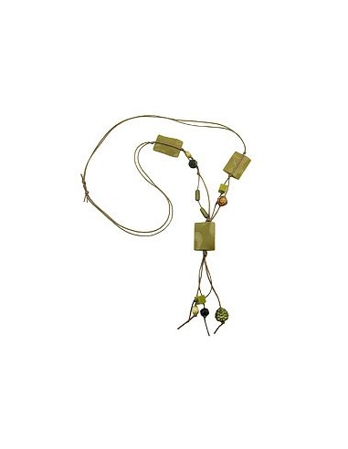 necklace pillow beads olive glossy waved