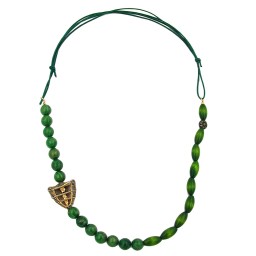 necklace dark green/ green marbled