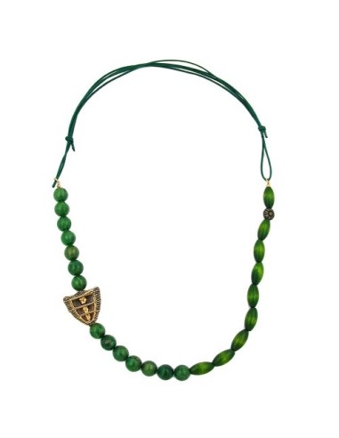 necklace dark green/ green marbled