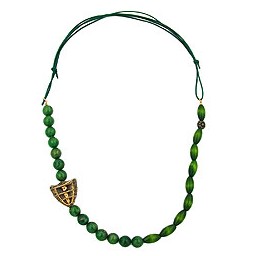 necklace dark green/ green marbled