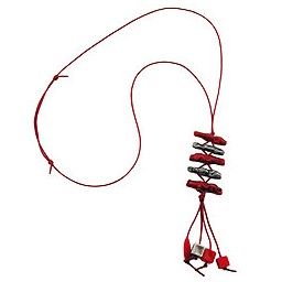 necklace red/ antique silver beads unique design