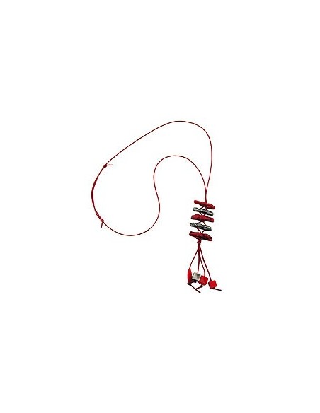 necklace red/ antique silver beads unique design