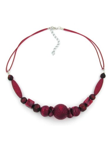 necklace bordeaux/ dark red marbled beads