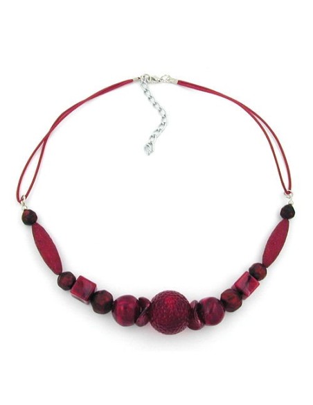 necklace bordeaux/ dark red marbled beads