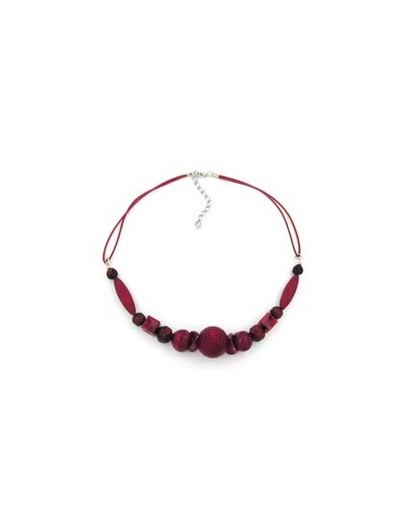necklace bordeaux/ dark red marbled beads